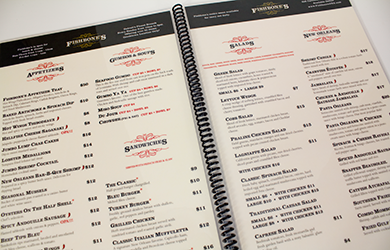 Laminated Menu